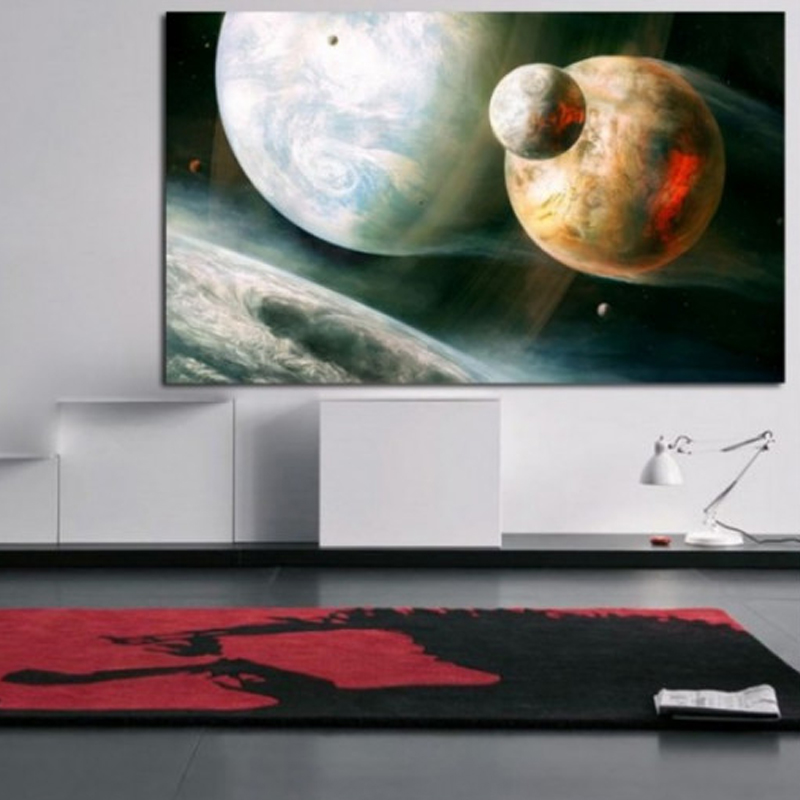 Πίνακας σε καμβά με διάστημα με Γη και δορυφόρους